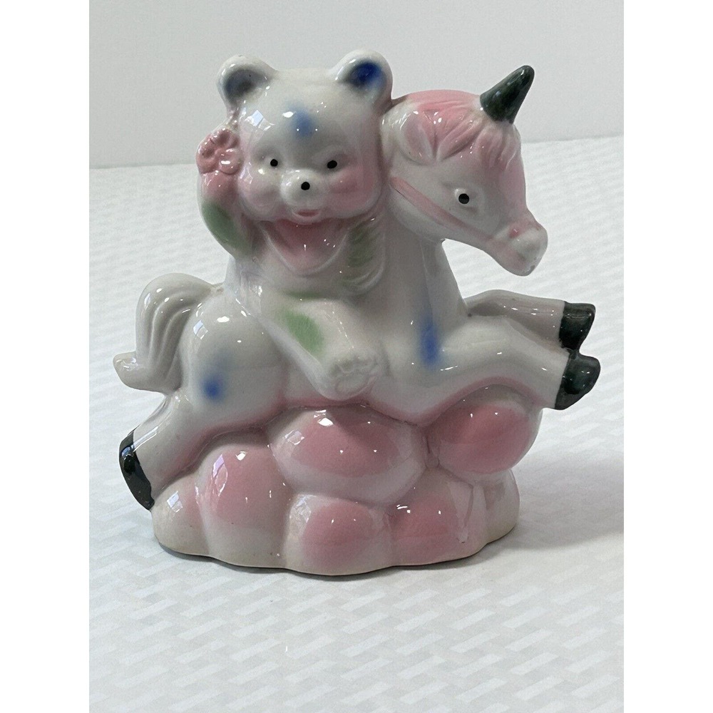 Vintage Teddy‎ Bear Riding A Unicorn Made In China